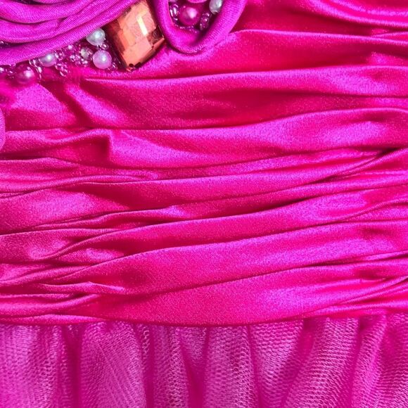 NWT Blush Prom by Alexia 9279 Hot Pink One-Shoulder Beaded Dress Sz 6 - Picture 16 of 16